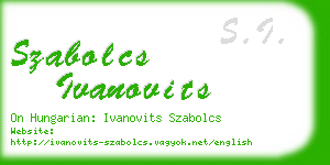 szabolcs ivanovits business card